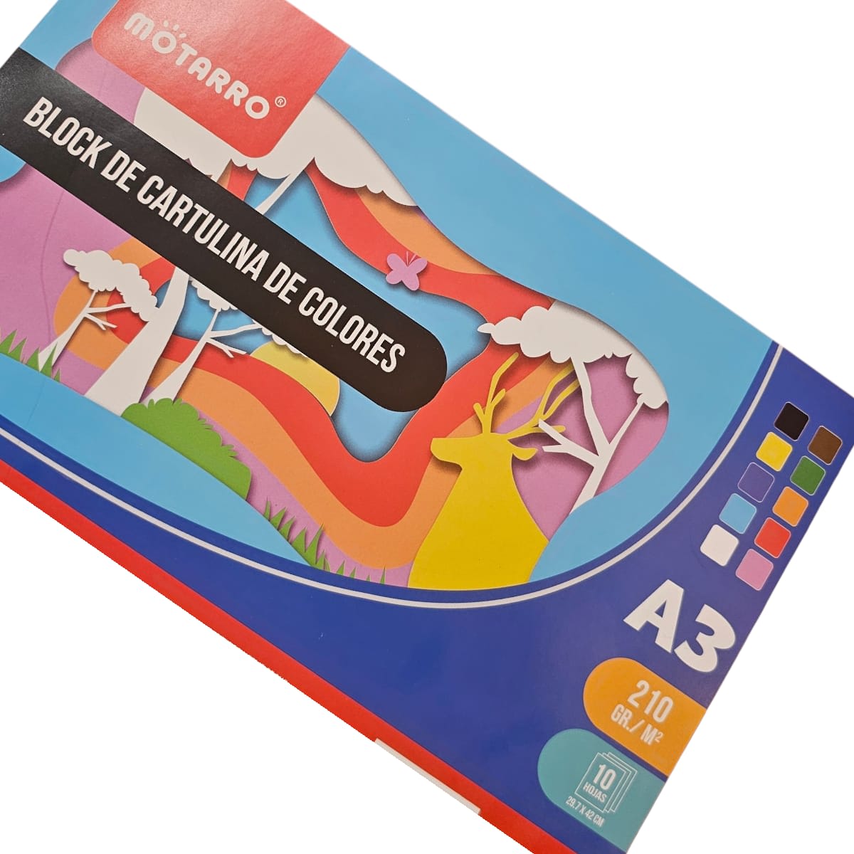 BLOCK DE CARTULINAS 210GRS A3 10 C0LORES BASICOS3