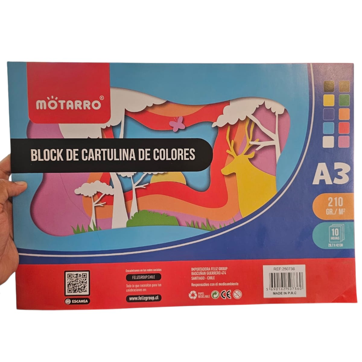 BLOCK DE CARTULINAS 210GRS A3 10 C0LORES BASICOS5