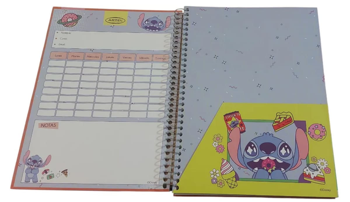 Cuaderno Stitch Artel 150 Hojas 7m Color Here For The Snacks2