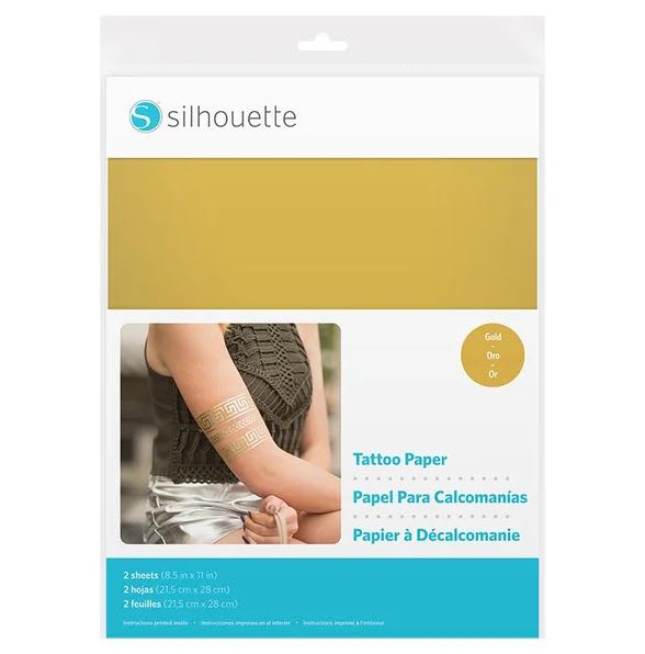 Papel de Tatuaje Temporal Color Dorado1