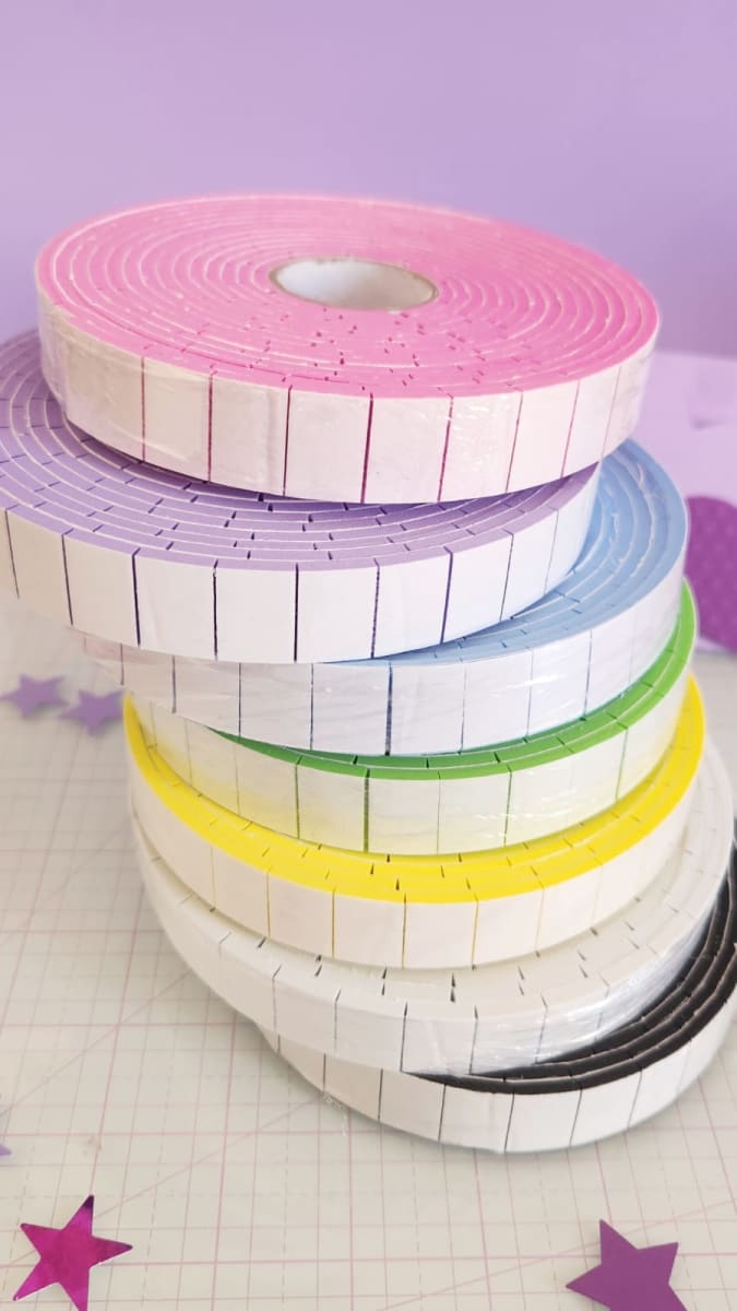 Cinta de Montaje Prepicada Colores  3mm 3,4mtrs3