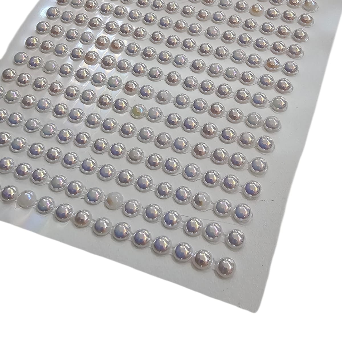 Sticker Acrilico Adhesivo Media Perla Blanco Nacarado3