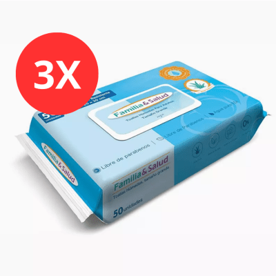 Pack 3 Toallas Húmedas Adulto Familia y Salud 150u1