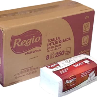 Caja 8 Toalla Interfoliada Regio Doble Hoja 250u1