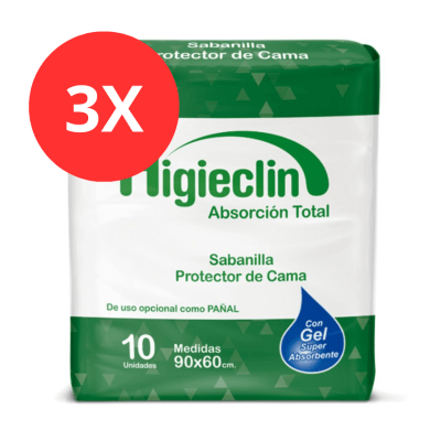Pack 3 Sabanillas Absorbentes Higieclin 30u1