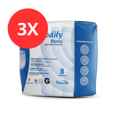 Pack 3 Pañal Comodity Calzón G 24u1