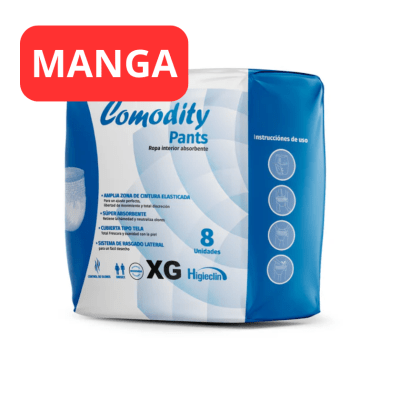 Manga 10 Pañal Comodity Calzón XG Total 80u1