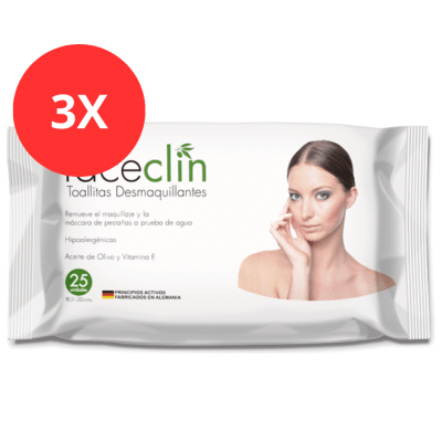 Pack 3 Toallas Humedas Desmaquillante Faceclin 75u1