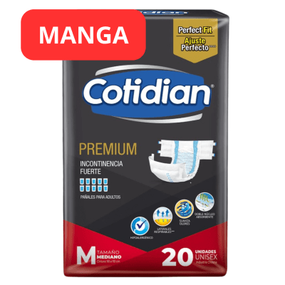 Manga 4 Pañal Adulto Cotidian Premium Talla M 80u1
