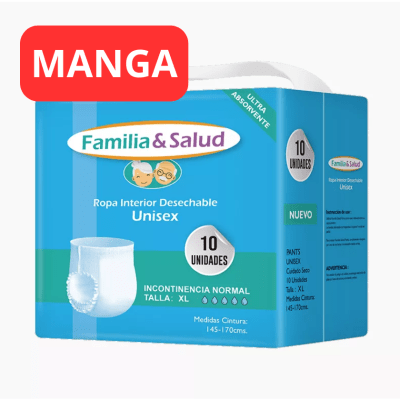 Manga 10 Pañal Familia y Salud Calzon XL 100u1