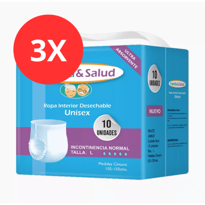 Pack 3 Pañal Familia y Salud Calzón L 30u1