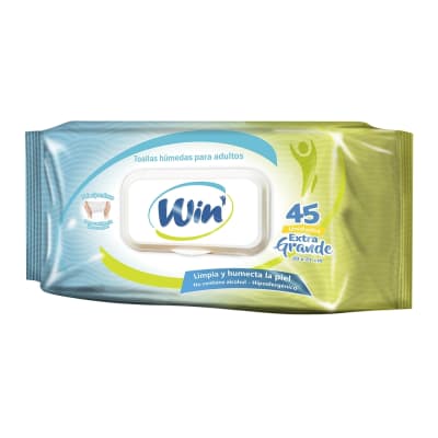 Toallas Húmedas Adulto Win Extra Grande 45u1