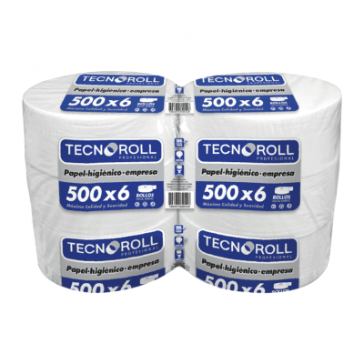 Pack 6 Rollos Papel Higiénico Industrial Tecnoroll 500 mt1