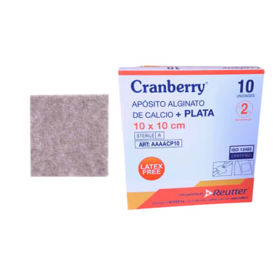 Caja 10 Apositos Alginato De Calcio + Plata 10 x 10 cm Cranberry1