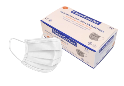 Mascarillas Blanca Básica CleanCarrier 50u1