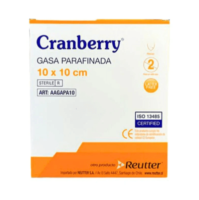Caja 10 Gasa Parafinada Cranberry 10x101