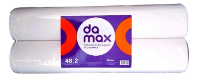 Sabanilla de Papel 48 Metros Prepicada Pack 2u Damax1