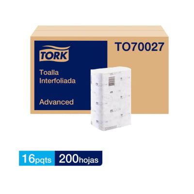 Caja 16 Toalla Interfoliada Tork Doble Hoja 200u1