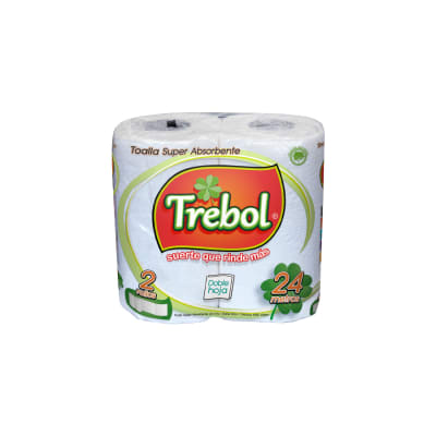 Toalla Trebol 2 Rollos de 24 Metros Doble Hoja1