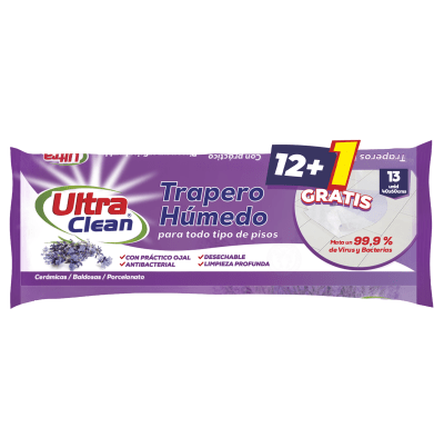 Trapero Húmedo Desinfectante Lavanda Ultra Clean 13u1