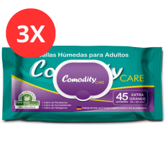 Pack 3 Toallas Húmedas Comodity Adulto 135u