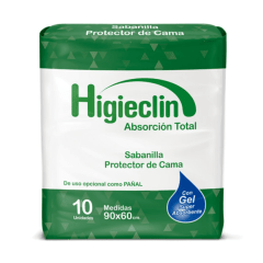 Sabanilla Absorbente Higieclin 60x90 10u