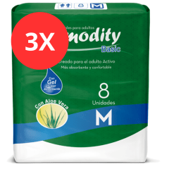 Pack 3 Pañal Comodity Basic M 24u