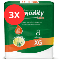 Pack 3 Pañal Comodity Basic XG 24u
