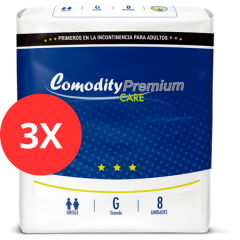 Pack 3 Pañal Adulto Comodity Premium G 24u