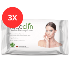 Pack 3 Toallas Humedas Desmaquillante Faceclin 75u