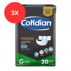 Pack 3 Pañal Adulto Cotidian Premium Talla G 60u
