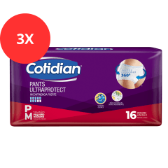 Pack 3 Pañal Calzon Cotidian UltraProtect P/M 48u