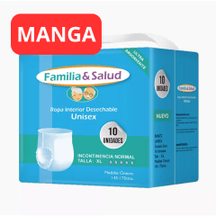 Manga 10 Pañal Familia y Salud Calzon XL 100u