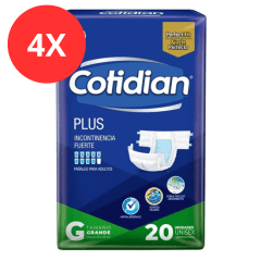 Pack 4 Pañal Adulto Cotidian Plus Talla G 80u