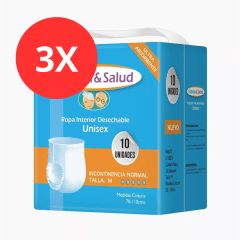 Pack 3 Pañal Familia y Salud Calzón M 30u