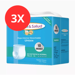 Pack 3 Pañal Familia y Salud Calzon XL 30u