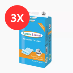 Pack 3 Sabanillas Absorbente Familia y Salud 60x90 30u