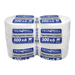 Pack 6 Rollos Papel Higiénico Industrial Tecnoroll 500 mt