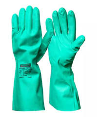 Guante Aseo Nitrilo Verde Flocado Talla S