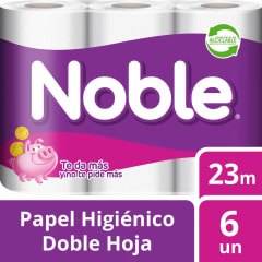 Papel Higiénico Noble 23 Metros Doble Hoja 6 Rollos