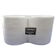 Pack 2 Rollos Toalla Industrial Celyfam 2x250 Metros