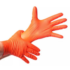 Guante Nitrilo Diamantado Naranjo Talla M