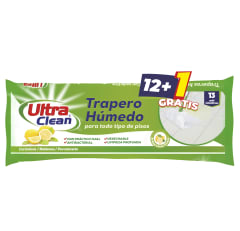 Trapero Húmedo Desinfectante Limón Ultra Clean 13u