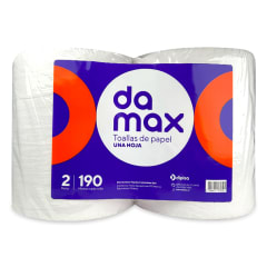 Pack 2 Rollos Toalla Industrial DaMax 2*190 Metros