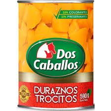 DURAZNO EN CONSERVA DOS CABALLOS TROCITOS 590G