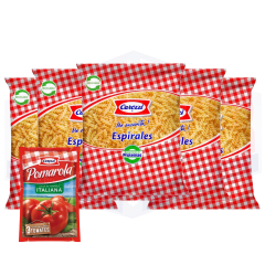 PACK 5 ESPIRALES 400 GR + 1 SALSA CAROZZI