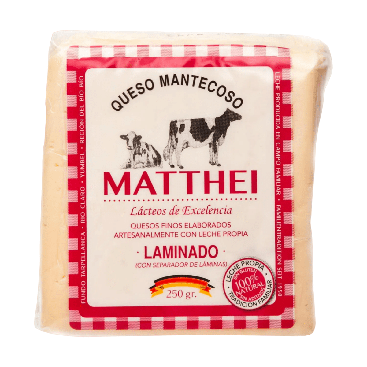 QUESO LAMINADO MATTHEI 250 G1