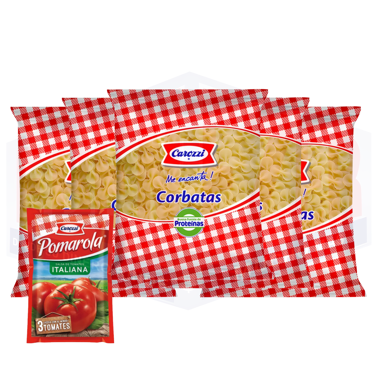 PACK 5 CORBATA 400 GR + 1 SALSA CAROZZI1