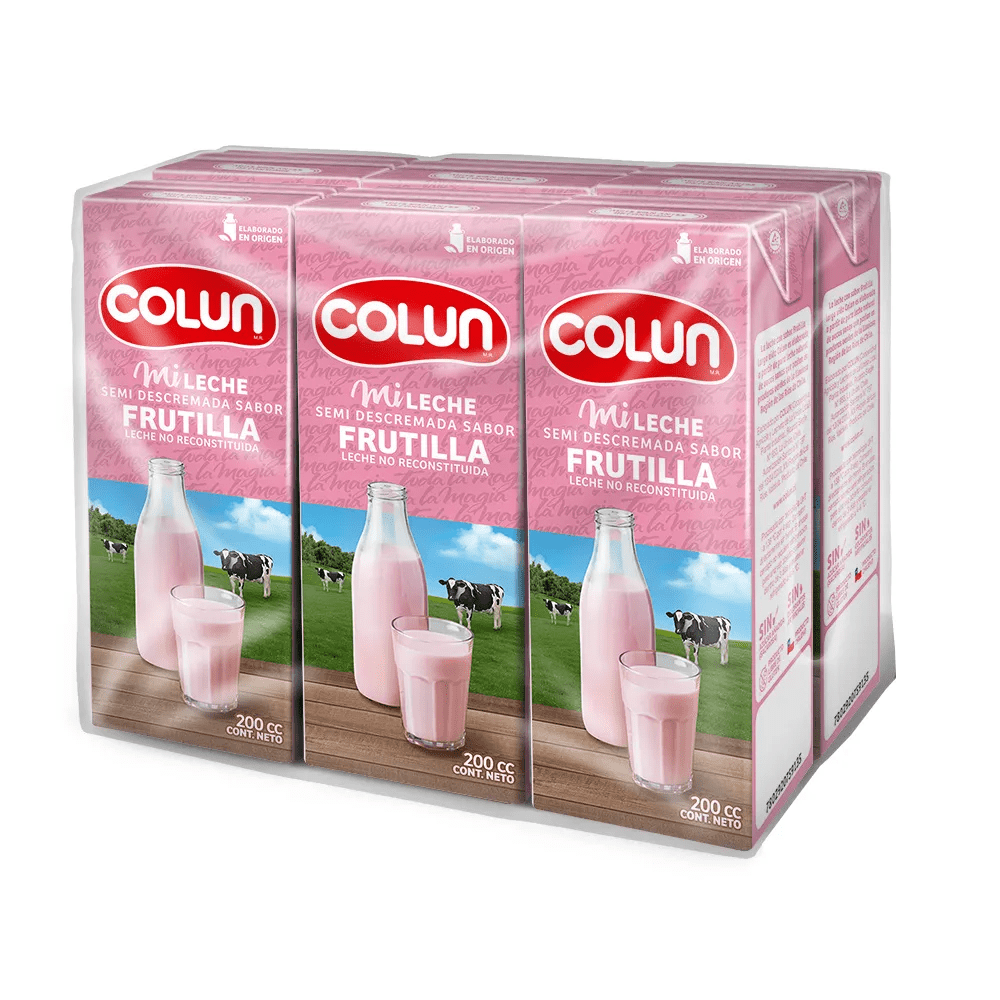 PACK LECHE FRUTILLA COLUN 200ML (6 UNID)1