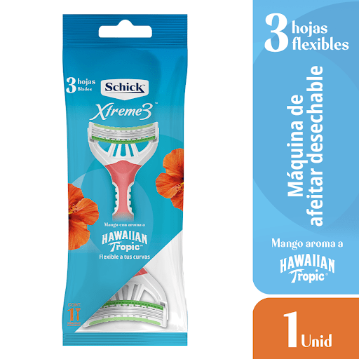 MAQUINA AFEITAR SCHICK EXTREME 3 HOJAS HAWAIIAN TROPIC1